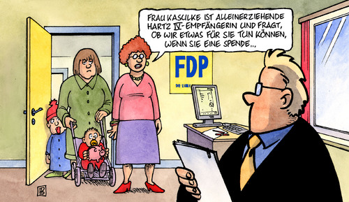 Cartoon: FDP-Spende (medium) by Harm Bengen tagged fdp,spende,mehrwertsteuer,mehrwertsteuersenkung,kientel,hotel,hoteliers,korruption,käuflich,hartz,alleinerziehend,mutter,kind,fdp,spende,mehrwertsteuersenkung,hotel,hoteliers,korruption,käuflich,hartz,alleinerziehend,mutter,kind,familie,finanzen