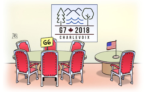 Cartoon: G6 plus Eins (medium) by Harm Bengen tagged g6,g7,gipfel,summit,trump,usa,europa,europe,tisch,canada,harm,bengen,cartoon,karikatur,g6,g7,gipfel,summit,trump,usa,europa,europe,tisch,canada,harm,bengen,cartoon,karikatur