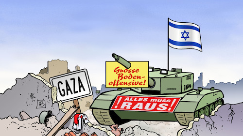 Cartoon: Gaza-Bodenoffensive (medium) by Harm Bengen tagged gaza,bodenoffensive,panzer,alles,muss,raus,zerstörung,israel,hamas,palästina,terror,krieg,harm,bengen,cartoon,karikatur,gaza,bodenoffensive,panzer,alles,muss,raus,zerstörung,israel,hamas,palästina,terror,krieg,harm,bengen,cartoon,karikatur