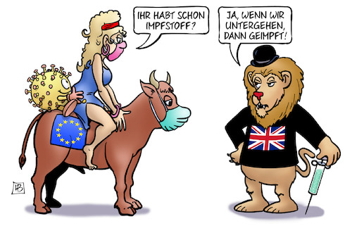 Cartoon: GB und Impfstoff (medium) by Harm Bengen tagged impfstoff,brexit,gb,uk,löwe,europa,stier,corona,virus,untergang,impfung,spritze,harm,bengen,cartoon,karikatur,impfstoff,brexit,gb,uk,löwe,europa,stier,corona,virus,untergang,impfung,spritze,harm,bengen,cartoon,karikatur