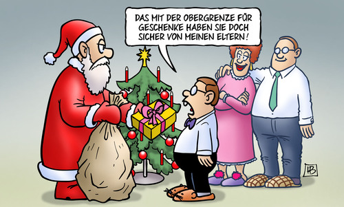 Cartoon: Geschenk-Obergrenze (medium) by Harm Bengen tagged obergrenze,geschenke,eltern,tannenbaum,weihnachtsbaum,bescherung,weihnachtsmann,kind,weihnachten,harm,bengen,cartoon,karikatur,obergrenze,geschenke,eltern,tannenbaum,weihnachtsbaum,bescherung,weihnachtsmann,kind,weihnachten,harm,bengen,cartoon,karikatur