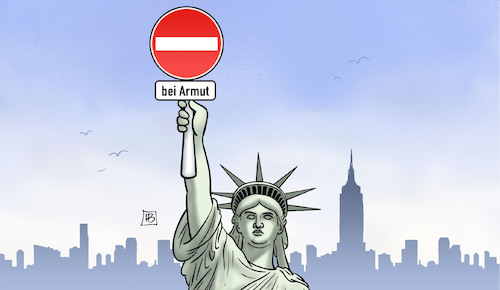 Cartoon: Green-Card-Regeln (medium) by Harm Bengen tagged green,card,regeln,armut,usa,einwanderung,freiheitsstatue,liberty,trump,harm,bengen,cartoon,karikatur,green,card,regeln,armut,usa,einwanderung,freiheitsstatue,liberty,trump,harm,bengen,cartoon,karikatur