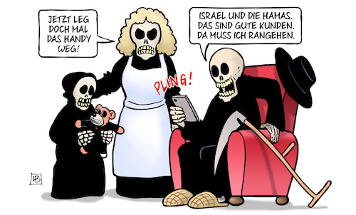 Cartoon: Gute Kunden (medium) by Harm Bengen tagged tod,frau,kind,handy,nahost,anruf,israel,hamas,krieg,gute,kunden,gaza,palästina,raketen,harm,bengen,cartoon,karikatur,tod,frau,kind,handy,nahost,anruf,israel,hamas,krieg,gute,kunden,gaza,palästina,raketen,harm,bengen,cartoon,karikatur