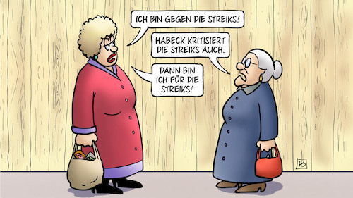 Cartoon: Habeck und Streiks (medium) by Harm Bengen tagged streiks,habeck,kritik,susemil,jutta,zaun,harm,bengen,cartoon,karikatur,streiks,habeck,kritik,susemil,jutta,zaun,harm,bengen,cartoon,karikatur