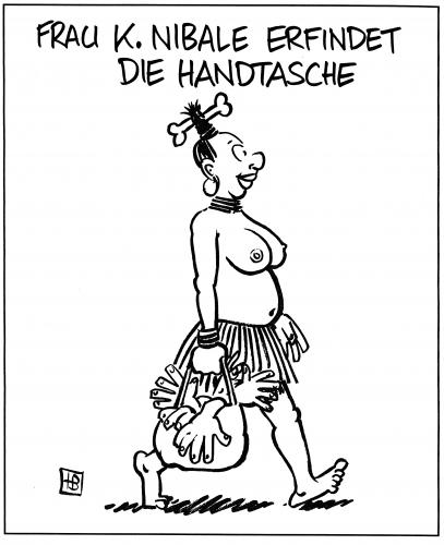 Cartoon: Handtasche (medium) by Harm Bengen tagged handtasche,hand,tasche,erfindung,kannibale,knochen,essen,transport,mode,gesellschaft,moderichtung,design,designer,fashion,geschmack,letzte schrei,modedesigner,modeschöpfer,modestil,outfit,stil,trend,zeitgeschmack,menschenfleisch,letzte,schrei