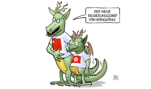 Cartoon: Hongkong-Chef (medium) by Harm Bengen tagged regierungschef,hongkong,china,drachen,wahl,harm,bengen,cartoon,karikatur,regierungschef,hongkong,china,drachen,wahl,harm,bengen,cartoon,karikatur