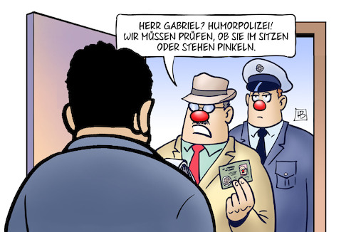 Cartoon: Humorpolizei (medium) by Harm Bengen tagged gabriel,humorpolizei,sitzen,stehen,pinkeln,akk,kramp,karrenbauer,fasching,karneval,witz,scherz,transgender,toiletten,harm,bengen,cartoon,karikatur,gabriel,humorpolizei,sitzen,stehen,pinkeln,akk,kramp,karrenbauer,fasching,karneval,witz,scherz,transgender,toiletten,harm,bengen,cartoon,karikatur