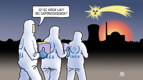 Cartoon: IAEA zum AKW (medium) by Harm Bengen tagged iaea,akw,saporischschja,experten,atomkraftwerk,komet,radioaktivität,krieg,ukraine,russland,harm,bengen,cartoon,karikatur,iaea,akw,saporischschja,experten,atomkraftwerk,komet,radioaktivität,krieg,ukraine,russland,harm,bengen,cartoon,karikatur