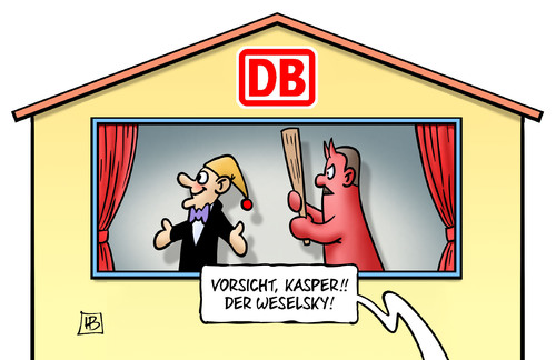 Cartoon: Kasper und Weselsky (medium) by Harm Bengen tagged gdl,streik,bahn,kasper,kasperle,theater,db,frau,weselsky,zustimmung,ablehnung,harm,bengen,cartoon,karikatur,gdl,streik,bahn,kasper,kasperle,theater,db,frau,weselsky,zustimmung,ablehnung,harm,bengen,cartoon,karikatur