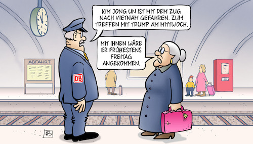 Cartoon: Kim im Zug (medium) by Harm Bengen tagged kim,jong,un,zug,vietnam,nordkorea,trump,usa,treffen,bahnhof,susemil,harm,bengen,cartoon,karikatur,kim,jong,un,zug,vietnam,nordkorea,trump,usa,treffen,bahnhof,susemil,harm,bengen,cartoon,karikatur