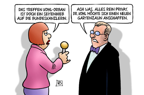 Cartoon: Kohl-Orban (medium) by Harm Bengen tagged karikatur,cartoon,bengen,harm,fluechtlingspolitik,gartenzaun,privat,premierminister,ungarn,besuch,merkel,bundeskanzlerin,seitenhieb,orban,kohl,kohl,orban,seitenhieb,bundeskanzlerin,merkel,besuch,ungarn,premierminister,privat,gartenzaun,fluechtlingspolitik,harm,bengen,cartoon,karikatur