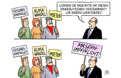 Cartoon: Masern-Impfpflicht (medium) by Harm Bengen tagged masern,impfpflicht,krankheit,kinkerlitzchen,wichtigeres,ablenkung,mieten,klimawandel,rüstung,demonstration,protest,harm,bengen,cartoon,karikatur,masern,impfpflicht,krankheit,kinkerlitzchen,wichtigeres,ablenkung,mieten,klimawandel,rüstung,demonstration,protest,harm,bengen,cartoon,karikatur