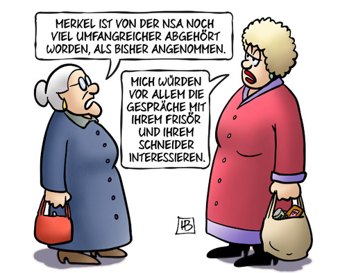 Cartoon: Merkel-Wikileaks (medium) by Harm Bengen tagged merkel,wikileaks,nsa,geheimdienst,abhören,gespräche,frisör,schneider,susemil,harm,bengen,cartoon,karikatur,merkel,wikileaks,nsa,geheimdienst,abhören,gespräche,frisör,schneider,susemil,harm,bengen,cartoon,karikatur