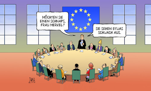 Cartoon: Merkel schwach (medium) by Harm Bengen tagged merkel,schwach,schnaps,eu,europa,bundestagswahl,regierung,harm,bengen,cartoon,karikatur,merkel,schwach,schnaps,eu,europa,bundestagswahl,regierung,harm,bengen,cartoon,karikatur