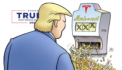 Cartoon: Musk-Millionen (medium) by Harm Bengen tagged muskomat,musk,millionen,tesla,twitter,spielautomat,trump,geld,wahlkampf,harm,bengen,cartoon,karikatur,muskomat,musk,millionen,tesla,twitter,spielautomat,trump,geld,wahlkampf,harm,bengen,cartoon,karikatur