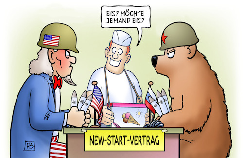 Cartoon: New-Start-Aussetzung (medium) by Harm Bengen tagged new,start,vertrag,uncle,sam,baer,eisverkaeufer,kalter,krieg,raketen,aussetzung,ukraine,russland,harm,bengen,cartoon,karikatur,new,start,vertrag,uncle,sam,baer,eisverkaeufer,kalter,krieg,raketen,aussetzung,ukraine,russland,harm,bengen,cartoon,karikatur