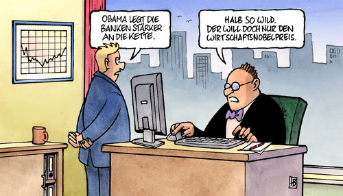 Cartoon: Obamas Bankenplan (medium) by Harm Bengen tagged obama,usa,banken,plan,kette,finanzkrise,investment,kredite,barack obama,usa,banken,bank,geld,finanzen,wirtschaft,finanzkrise,investment,kredite,barack,obama