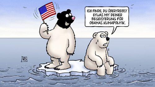 Cartoon: Obamas Klimapolitik (medium) by Harm Bengen tagged eisbären,fahne,begeisterung,klimapolitik,klimaerwaermung,erderwärmung,energiewende,usa,obama,strom,energie,kohle,windkraft,harm,bengen,cartoon,karikatur,eisbären,fahne,begeisterung,klimapolitik,klimaerwaermung,erderwärmung,energiewende,usa,obama,strom,energie,kohle,windkraft,harm,bengen,cartoon,karikatur