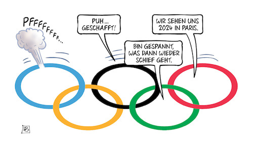 Cartoon: Olympia-Ende (medium) by Harm Bengen tagged geschafft,olympia,tokio,ende,olympische,ringe,luft,raus,2024,paris,harm,bengen,cartoon,karikatur,geschafft,olympia,tokio,ende,olympische,ringe,luft,raus,2024,paris,harm,bengen,cartoon,karikatur