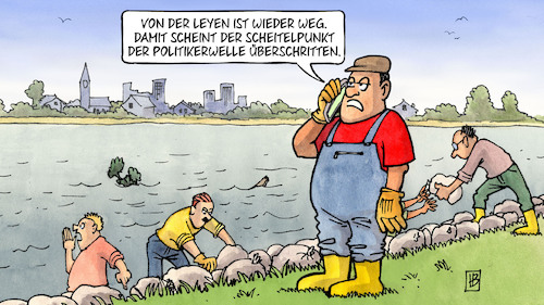 Politiker und Hochwasser