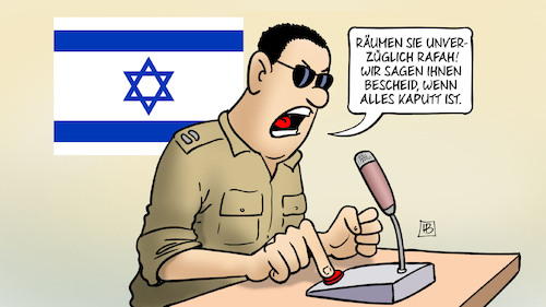 Cartoon: Rafah-Räumung (medium) by Harm Bengen tagged rafah,gaza,räumung,israel,soldat,palästina,krieg,zerstörung,kaputt,harm,bengen,cartoon,karikatur,rafah,gaza,räumung,israel,soldat,palästina,krieg,zerstörung,kaputt,harm,bengen,cartoon,karikatur