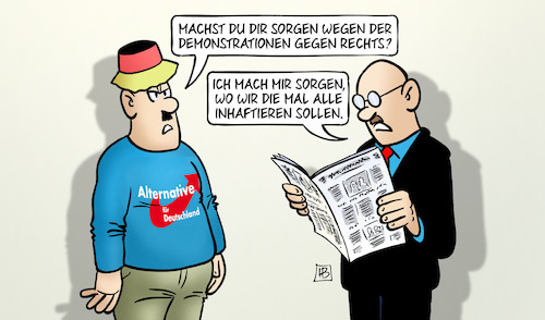 Cartoon: Rechte Planung (medium) by Harm Bengen tagged rechte,planung,sorgen,demonstrationen,rechtsextremismus,afd,nazis,inhaftieren,harm,bengen,cartoon,karikatur,rechte,planung,sorgen,demonstrationen,rechtsextremismus,afd,nazis,inhaftieren,harm,bengen,cartoon,karikatur