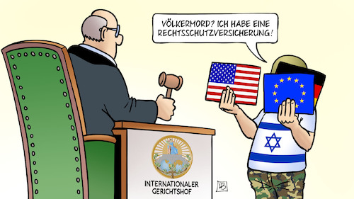 Cartoon: Rechtsschutzversicherung (medium) by Harm Bengen tagged völkermord,rechtsschutzversicherung,internationaler,gerichtshof,anklage,israel,palästina,gaza,krieg,terroranschlag,eu,usa,deutschland,richter,harm,bengen,cartoon,karikatur,völkermord,rechtsschutzversicherung,internationaler,gerichtshof,anklage,israel,palästina,gaza,krieg,terroranschlag,eu,usa,deutschland,richter,harm,bengen,cartoon,karikatur