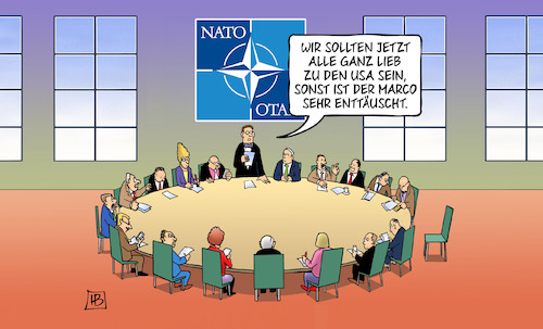 Cartoon: Rubio enttäuscht (medium) by Harm Bengen tagged nato,außenminister,rubio,usa,marco,enttäuscht,stuhl,harm,bengen,cartoon,karikatur,nato,außenminister,rubio,usa,marco,enttäuscht,stuhl,harm,bengen,cartoon,karikatur