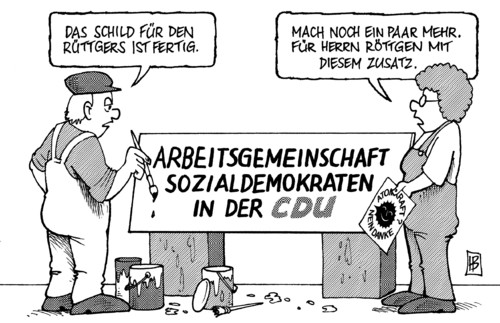Cartoon: Rüttgers Linie (medium) by Harm Bengen tagged rüttgers,linie,röttgen,wahlen,nrw,sozialdemokraten,spd,atomkraft,ausstieg,kernkraft