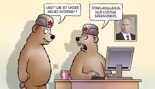 Cartoon: Russisches Internet (medium) by Harm Bengen tagged russisches,internet,stinklangweilig,lustige,bärenvideos,zensur,gesetz,vorratsdatenspeicherung,abschottung,intranet,harm,bengen,cartoon,karikatur,russisches,internet,stinklangweilig,lustige,bärenvideos,zensur,gesetz,vorratsdatenspeicherung,abschottung,intranet,harm,bengen,cartoon,karikatur