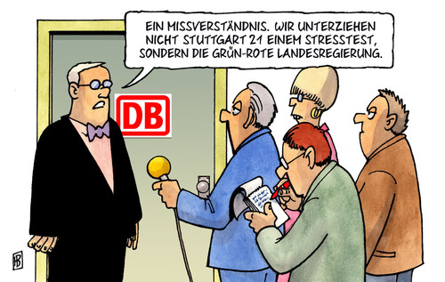 Cartoon: S21-Streßtest (medium) by Harm Bengen tagged s21,stuttgart,streßtest,bahn,bahnhof,tiefbahnhof,kopfbahnhof,widerstand,protest,bahnchef,grube,geissler,ministerpräsident,kretschmann,verkehrsminister,hermann,ramsauer,grün,rot,koalition,vorführen,sabotieren,sabotage,intrige,rache,s21,stuttgart,streßtest,bahn,bahnhof,tiefbahnhof,kopfbahnhof,widerstand,protest,bahnchef,grube,geissler,ministerpräsident,stuttgart 21,21