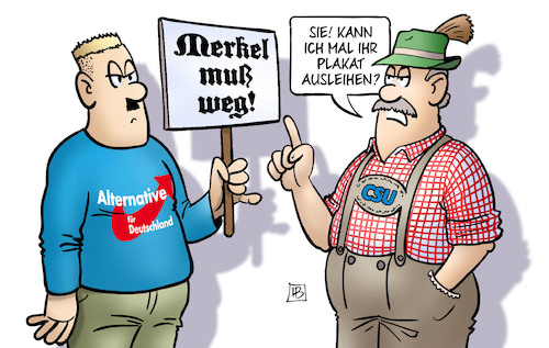 Cartoon: Schildertausch (medium) by Harm Bengen tagged afd,plakat,unionsstreit,asylpolitik,cdu,csu,migration,seehofer,merkel,harm,bengen,cartoon,karikatur,afd,plakat,unionsstreit,asylpolitik,cdu,csu,migration,seehofer,merkel,harm,bengen,cartoon,karikatur