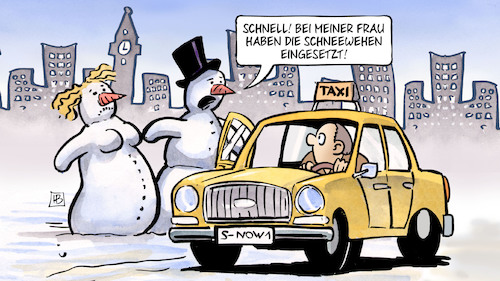 Cartoon: Schneewehen (medium) by Harm Bengen tagged frau,schneewehen,geburt,schwanger,schneemann,taxi,unwetter,winter,harm,bengen,cartoon,karikatur,frau,schneewehen,geburt,schwanger,schneemann,taxi,unwetter,winter,harm,bengen,cartoon,karikatur