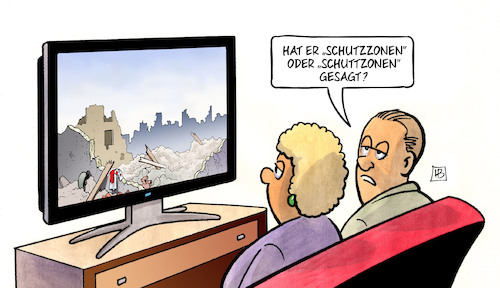 Cartoon: Schutzzonen (medium) by Harm Bengen tagged schutzzonen,schuttzonen,tv,syrien,krieg,russland,tuerkei,iran,harm,bengen,cartoon,karikatur,schutzzonen,schuttzonen,tv,syrien,krieg,russland,tuerkei,iran,harm,bengen,cartoon,karikatur