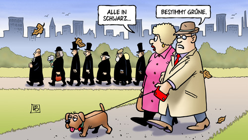 Cartoon: Schwarz-Grün (medium) by Harm Bengen tagged koalitionsverhandlungen,schwarz,gruen,cdu,grüne,hessen,beerdigung,harm,bengen,cartoon,karikatur,koalitionsverhandlungen,schwarz,gruen,cdu,grüne,hessen,beerdigung,harm,bengen,cartoon,karikatur