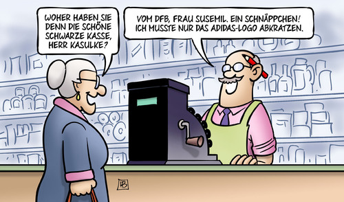 Cartoon: Schwarze Kasse (medium) by Harm Bengen tagged schwarze,kasse,laden,susemil,schnaeppchen,dfb,wm,2006,deutschland,bestechung,korruption,fifa,beckenbauer,niersbach,adidas,fussball,harm,bengen,cartoon,karikatur,schwarze,kasse,laden,susemil,schnaeppchen,dfb,wm,2006,deutschland,bestechung,korruption,fifa,beckenbauer,niersbach,adidas,fussball,harm,bengen,cartoon,karikatur