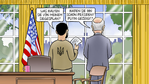 Cartoon: Siegesplan (medium) by Harm Bengen tagged selenskyj,biden,oval,office,usa,ukraine,siegesplan,putin,harm,bengen,cartoon,karikatur,selenskyj,biden,oval,office,usa,ukraine,siegesplan,putin,harm,bengen,cartoon,karikatur