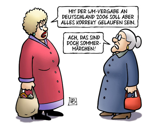 Cartoon: Sommermärchen (medium) by Harm Bengen tagged wm,vergabe,deutschland,2006,fussball,weltmeisterschaft,fifa,sommermärchen,harm,bengen,cartoon,karikatur,wm,vergabe,deutschland,2006,fussball,weltmeisterschaft,fifa,sommermärchen,harm,bengen,cartoon,karikatur