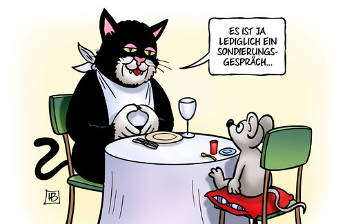 Cartoon: Sondierung (medium) by Harm Bengen tagged sondierung,katze,maus,fressen,essen,sondierungsgespräche,steuerhöhungen,parteien,gegner,verhandeln,koalition,merkel,bundeskanzlerin,spd,gruene,cdu,csu,linke,fdp,bundestag,2013,wahl,bundestagswahl,ergebnis,harm,bengen,cartoon,karikatur,sondierung,katze,maus,fressen,essen,sondierungsgespräche,steuerhöhungen,parteien,gegner,verhandeln,koalition,merkel,bundeskanzlerin,spd,gruene,cdu,csu,linke,fdp,bundestag,2013,wahl,bundestagswahl,ergebnis,harm,bengen,cartoon,karikatur