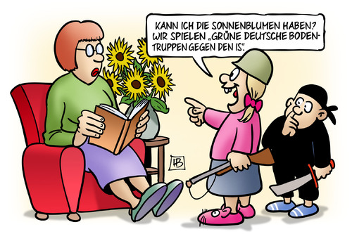 Cartoon: Sonnenblumentruppen (medium) by Harm Bengen tagged sonnenblumen,grüne,deutsche,bodentruppen,bundeswehr,pazifismus,krieg,kampfeinsatz,tod,tot,kinder,kobane,kurden,türkei,syrien,erdogan,is,terror,islamisten,harm,bengen,cartoon,karikatur,sonnenblumen,grüne,deutsche,bodentruppen,bundeswehr,pazifismus,krieg,kampfeinsatz,tod,tot,kinder,kobane,kurden,türkei,syrien,erdogan,is,terror,islamisten,harm,bengen,cartoon,karikatur