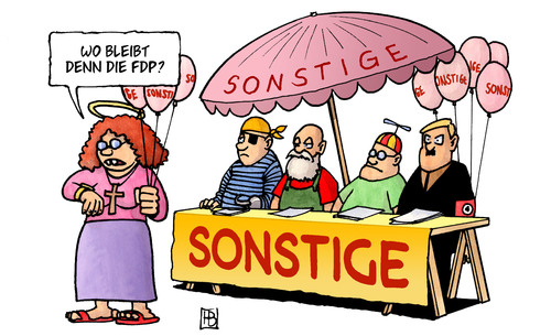 Cartoon: Sonstige (medium) by Harm Bengen tagged sonstige,andere,splitterparteien,wahlen,berlin,populismus,fdp,csu,partei,politik,rösler,griechenland,krise,euro,eurokrise,eurozone,staat,staatsschulden,finanzen,finanzkrise,schulden,schuldenkrise,pleite,bankrott,splitterparteien,wahlen,berlin,populismus,fdp,partei,sonstige,politik,griechenland,rösler