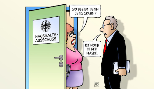 Cartoon: Spahn-Maskendeals (medium) by Harm Bengen tagged gesundheitsminister,jens,spahn,masken,deals,haushaltsausschuss,corona,tür,harm,bengen,cartoon,karikatur,gesundheitsminister,jens,spahn,masken,deals,haushaltsausschuss,corona,tür,harm,bengen,cartoon,karikatur