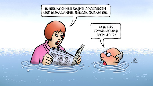 Cartoon: Starkregen und Klimawandel (medium) by Harm Bengen tagged internationale,studie,starkregen,klimawandel,zusammenhang,wetter,wasser,flutkatastrophe,erstaunen,zeitung,lesen,harm,bengen,cartoon,karikatur,internationale,studie,starkregen,klimawandel,zusammenhang,wetter,wasser,flutkatastrophe,erstaunen,zeitung,lesen,harm,bengen,cartoon,karikatur