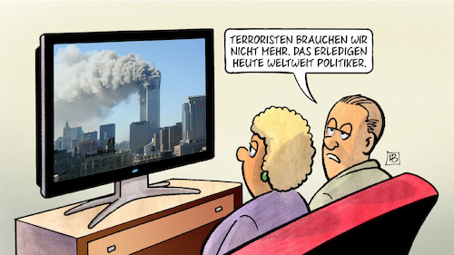 Cartoon: Terrorismus heute (medium) by Harm Bengen tagged terroristen,politiker,tv,11,september,new,york,world,trade,center,twin,towers,anschlag,flugzeug,terrorismus,harm,bengen,cartoon,karikatur,terroristen,politiker,tv,11,september,new,york,world,trade,center,twin,towers,anschlag,flugzeug,terrorismus,harm,bengen,cartoon,karikatur