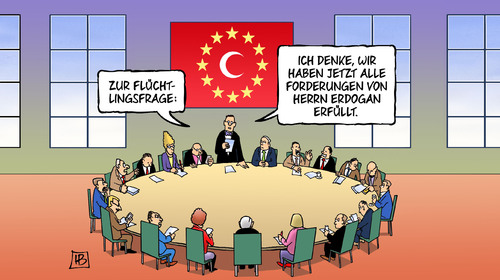 Cartoon: Türkei und EU (medium) by Harm Bengen tagged flüchtlingsfrage,flüchtlinge,asyl,krise,türkei,eu,europa,zahlungen,visa,forderungen,erdogan,harm,bengen,cartoon,karikatur,flüchtlingsfrage,flüchtlinge,asyl,krise,türkei,eu,europa,zahlungen,visa,forderungen,erdogan,harm,bengen,cartoon,karikatur