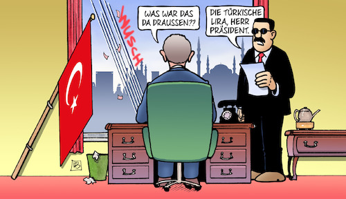 Cartoon: Türkische Lira (medium) by Harm Bengen tagged türkische,lira,währung,erdogan,wirtschaft,türkei,harm,bengen,cartoon,karikatur,türkische,lira,währung,erdogan,wirtschaft,türkei,harm,bengen,cartoon,karikatur
