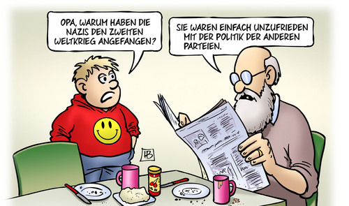 Cartoon: Unzufrieden (medium) by Harm Bengen tagged opa,enkel,kind,junge,nazis,zweite,weltkrieg,faschismus,unzufrieden,politik,parteien,landtagswahlen,afd,rechtsradikal,rechtsextrem,zeitung,harm,bengen,cartoon,karikatur,opa,enkel,kind,junge,nazis,zweite,weltkrieg,faschismus,unzufrieden,politik,parteien,landtagswahlen,afd,rechtsradikal,rechtsextrem,zeitung,harm,bengen,cartoon,karikatur