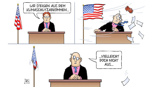 Cartoon: USA und Klimaschutz (medium) by Harm Bengen tagged usa,klimaschutzabkommen,klimawandel,paris,trump,hurrikan,tillerson,harm,bengen,cartoon,karikatur,usa,klimaschutzabkommen,klimawandel,paris,trump,hurrikan,tillerson,harm,bengen,cartoon,karikatur