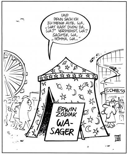 Cartoon: Wa-Sager (medium) by Harm Bengen tagged wahrsager,sprache,nuscheln,jahrmarkt,kirmes,volksfest,zelt,zukunft,zigeuner,zukunft sehen,kristallkugel,schnackseln,small talk,sehen,small,talk