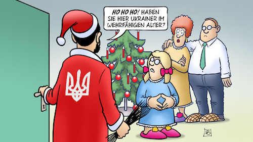 Cartoon: Wehrfähige Ukrainer (medium) by Harm Bengen tagged wehrfähige,ukrainer,krieg,russland,selenskyj,rekrutierung,armee,soldaten,weihnachten,bescherung,weihnachtsmann,harm,bengen,cartoon,karikatur,wehrfähige,ukrainer,krieg,russland,selenskyj,rekrutierung,armee,soldaten,weihnachten,bescherung,weihnachtsmann,harm,bengen,cartoon,karikatur